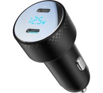 Joyroom 2x USB C 70W car charger with LED display Joyroom JR-CCD02 - black