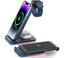 Joyroom 3in1 induction charger for Apple devices - iPhone, Apple Watch, Airpods (up to 15W) stand stand black (JR-WQN01)