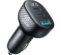 Joyroom JR-CCD04 30W 2x USB-C USB-A car charger with display - black