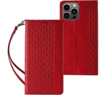 Hurtel Magnet Strap Case for Samsung Galaxy S23+ Flip Wallet Mini Lanyard Stand red