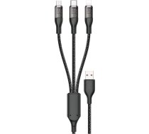 Dudao Fast charging cable 120W 1m 3in1 USB - USB-C / microUSB / Lightning Dudao L22X - silver