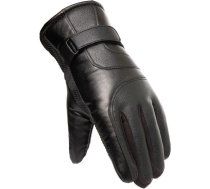 Hurtel Men's insulated PU leather phone gloves - black