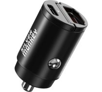 Silver Monkey PDQC-CPCT30-SM 30W car charger 1x USB-C PD 1xUSB-A QC - black