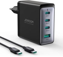 Joyroom JR-TCG04EU 100W GaN charger 3x USB-C USB-A + USB-C / USB-C cable 100W - black