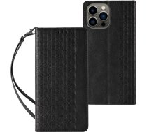 Hurtel Magnet Strap Case for Samsung Galaxy S23 Ultra Flip Wallet Mini Lanyard Stand Black