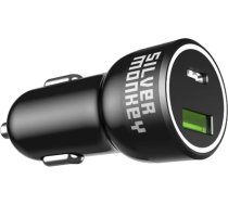 Silver Monkey SMA078 car charger 1xUSB-C 1xUSB-A 45W PD QC - black