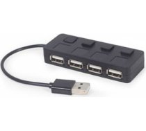 Gembird USB Centrmezgls Gembird USB 2.0 4-port Hub with Switches Black