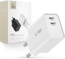 Tech-Protect C35W mains charger 2x USB-C PD 35W - white