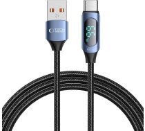Tech-Protect UltraBoost Cable with LED Display USB-C / USB-A 66W 6A 2m - Blue