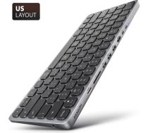 Axagon HMC-KB keyboard USB-C 5Gbps with HUB, microSD/SD, 3x USB-A, HDMI 4K/60Hz, PD 100W, Audio, US layout