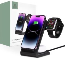 Tech-Protect QI15W-A20 inductive charger with 3in1 stand for smartphone / headphones / Apple Watch - black