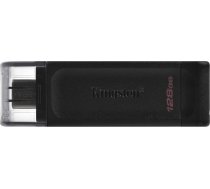 Kingston USB Flash Drive DataTraveler 70 128 GB, USB 3.2 Gen 1 Type-C, Black