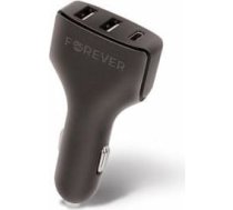 Forever Universal USB car charger CC-05 2xUSB&type-C 4.8A Black