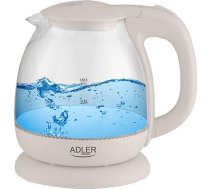 Adler Kettle AD 1283C Electric, 900 W, 1 L, Glass/Stainless steel, 360° rotational base, Cream