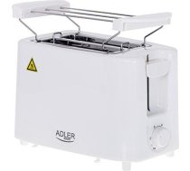 Adler Toaster AD 3223 Power 750 W, Number of slots 2, Housing material Plastic, White