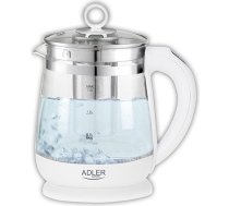 Adler Kettle AD 1299 Electric, 2200 W, 1.5 L, Glass/Stainless steel, 360° rotational base, White