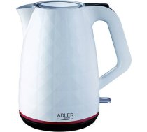 Adler Kettle AD 1277 Standard, Plastic, White, 2200 W, 360° rotational base, 1.7 L