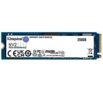 Kingston SSD||NV2|250GB|M.2|PCIE|NVMe|Write speed 1300 MBytes/sec|Read speed 3000 MBytes/sec|2.2mm|TBW 80 TB|MTBF 1500000 hours|SNV2S/250G