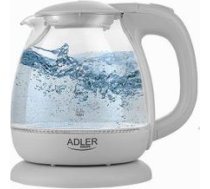 Adler Kettle AD 1283G Standard, 1100 W, 1 L, Plastic/Glass, Grey, 360° rotational base