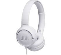 JBL on-ear austiņas ar mikrofonu, baltas - JBLT500WHT