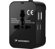 Wozinsky WUTWC travel adapter universal 24W EU / US / AUS / UK / 2x USB-A - black