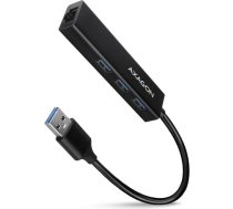 Axagon HMA-GL3A 3x USB-A + GLAN, USB3.2 Gen 1 hub, metal, 20cm USB-A cable