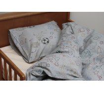 By Mats - Bed Linen Baby Size 70 x 100 cm - Grey school (MAT102)