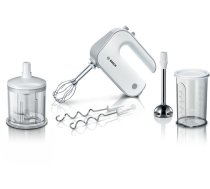Bosch - Styline Hand Mixer, 500W - MFQ4080 - White/Silver (Accessories Included)