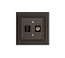 Liregus HDMI+TV-002-01.R/ON31 ligzda "Retro"/matēta brūna