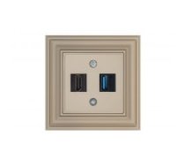 Liregus HDMI+USB-002-01.R/ONC ligzda "Retro"/matēta bēša