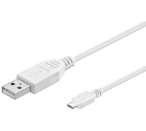 MicroConnect USB A to USB Micro B, Version  2.0, White, White, 0.6m  (USBABMICRO0,60W)