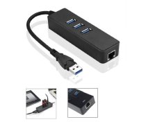 MicroConnect USB 3.0 HUB with Gigabit  Ethernet Adapter, 3 extra  (MC-USB3.0HUBWETH)