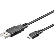 MicroConnect USB A to USB Micro B cable,  Version 2.0, Black, 0.6m  (USBABMICRO0,60)