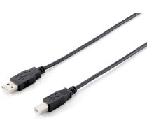 Equip USB 2.0 printer cable, USB-A to USB-B, male to male, 1.00m, black, polybag (128863)