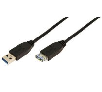 LogiLink USB 3.0 cable, USB-A/M to USB-A/F, black, 2 m 2m USB A (CU0042)