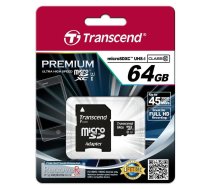 Transcend SDHC Micro UHS-1 64GB Class 10 Incl. Adapter for SD format (TS64GUSDU1)