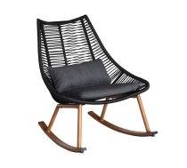 Šūpuļkrēsls Home4you Helsinki, 64x65x84cm, Melns (20534)