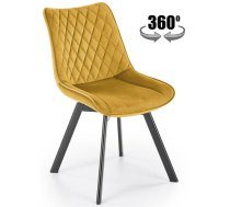 Virtuves Krēsls Halmar K520 47x46x80cm, Melns/Dzeltens (V-CH-K/520-KR-MUSZTARDOWY)