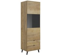 Vitrīna Halmar Nest, 60x45x192cm, Melna, Ozola (V-PL-NEST-W-2)