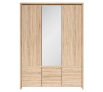 Drēbju Skapis Black Red White Kaspian, 153.5x55.5x211cm, Ozols (S128-SZF5D2S-DSO/DSO)