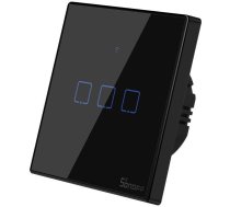 Sonoff T3EU3C-TX Viedais Wi-Fi Skārienjutīgais Sienas Slēdzis Ar RF Vadību Black (IM190314020) OUTLET