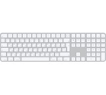 Klaviatūra Apple Magic Keyboard With Touch ID and Numeric Keypad RU/EN Balta (MK2C3RS/A)