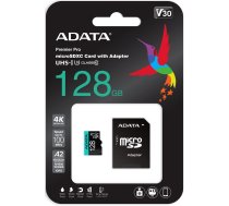 Atmiņas Karte Adata AUSDX128GUI3V30SA2-RA1 Micro SD 128GB, , Ar SD Adapteri Melna/Zila