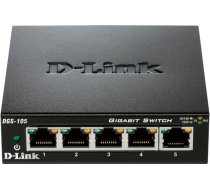 Komutators D-Link DGS-105/E Melns