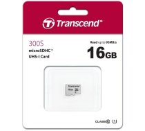 Atmiņas Karte Transcend TS16GUSD300S Micro SD 16GB, 95MB/s, Sudraba