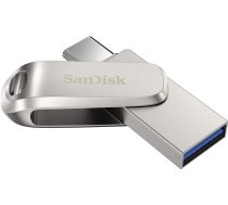 USB Zibatmiņa SanDisk Ultra Dual Drive Luxe Type-C/USB 3.1, 64GB, Sudraba (SDDDC4-064G-G46)