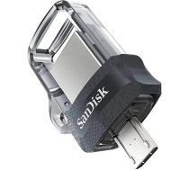 USB Zibatmiņa SanDisk Ultra Dual Drive m3.0 3.0/Micro-USB, 32GB, Melna (SDDD3-032G-G46)