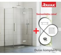 Ravak SET 13 Komplekts Blix Slim COSD2-100 Dušas durvis 100cm, H=195cm Caurspīdīga Hromēta Ar Paliktni Perseus Pro (23SETBLS10)