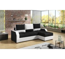 Stūra Dīvāns Izlaižams Eltap Aris Sawana/Soft 150x250x90cm Melns/Balts (As10)