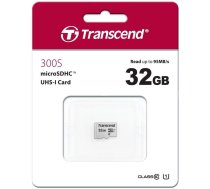Atmiņas Karte Transcend TS32GUSD300S Micro SD 32GB, 95MB/s, Sudraba